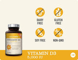 NatureWise Vitamin D3 5,000 IU for Healthy Muscle Function, Bone Health, & Immune Support | Non-GMO in Cold-Pressed  [1Year Supply - 360 Count]