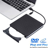 External DVD Drive for Laptop, Portable High-Speed USB-C&USB 3.0 CD Burner/DVD Reader Writer for PC Desktops, Compatible with Windows/Mac OSX/Linux