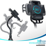 TOPGO [Upgraded] Cup Holder Phone Mount Universal Adjustable Gooseneck Cup Holder Cradle Car Mount
