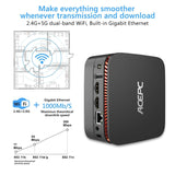 ACEPC AK1 Mini PC, Windows 10 (64-bit) Intel Celeron Apollo Lake J3455 Processor(up to 2.3GHz) Desktop Computer,4GB DDR3/64GB eMMC