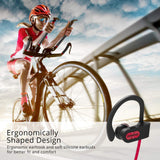 Mpow Flame Bluetooth Headphones Sport IPX7 Waterproof Wireless Sport Earbuds, Richer Bass HiFi Stereo In-Ear Earphones - RED