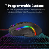 Redragon M602 RGB Wired Gaming Mouse RGB Spectrum Backlit Ergonomic Mouse Griffin Programmable with 7 backlight modes up to 7200 DPI  [Black]