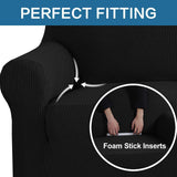 1 Piece Couch Cover Stretch Stylish Furniture Cover/Protector (Chair, Black)
