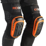Knee Pads for Work, Construction Gel Knee Pads Tools by REXBETI, Heavy Duty Comfortable Anti-slip Foam Knee Pads, 1 Pair (Orange)