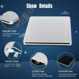 VersionTECH. USB Ultra Slim External DVD Drive Burner Optical Drive CD+/-RW DVD +/-RW Superdrive Disc Duplicator Compatible with Mac and laptop