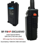 BaoFeng BF-F8HP (UV-5R 3rd Gen) 8-Watt Dual Band Two-Way Radio (136-174MHz VHF & 400-520MHz UHF)