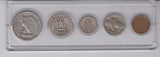 1935 Birth Year Coin Set (5) Coins Half Dollar, Quarter, Dime, Nickel, and Cent -Circulated- Condition All dated 1935 and Displayed