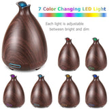 URPOWER Essential Oil Diffuser 150ml Wood Grain Ultrasonic Aromatherapy Oil Diffuser with Adjustable Mist Mode Waterless Auto Shut-off Humidifier