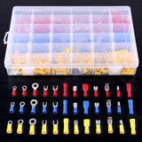 Glarks 540pcs 22-16/16-14/12-10 Gauge Mixed Quick Disconnect Electrical Insulated Butt Bullet Spade Fork Ring Solderless Crimp Terminals Connectors