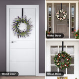Pack of 2 Wreath Hanger,Adjustable Wreath Hanger for Front Door from 14.9-25 Inch,20 lbs-Black