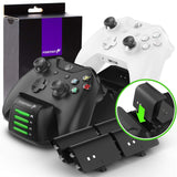 Fosmon Xbox One/One X/One S/Elite Quad PRO Controller Charger (Upgraded), [Dual Dock + 2 Additional Batteries Slot] High Speed Docking Charging