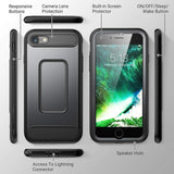 Black Case for iPhone 8 & iPhone 7, Full Body with Built-in Screen Protector Heavy Duty Protection, Black
