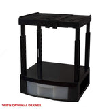 Tools for School Locker Shelf. Adjustable Width 8" - 12 1/2" and Height 9 3/4" - 14". Stackable and Heavy Duty. (Black, Single)