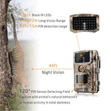 Campark Trail Camera 14MP 1080P 2.4" LCD Game & Hunting Camera with 42pcs IR LEDs Infrared Night Vision up to 75ft/23m IP56 Waterproof