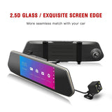 TOGUARD Backup Camera 7" Mirror Dash Cam Touch Screen 1080P Rearview Front and Rear Dual Lens with Waterproof Reversing Camera