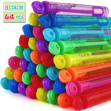 Bubble Wands Party Favors Pack of 64, Mini Neon Bubble Wands | Odor-Free Non-Toxic Kids’ Bath Toy/Birthday