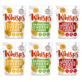 Whisps Cheese Crisps 6 Pack Assortment | Keto Snack, No Gluten, No Sugar, Low Carb, High Protein | Parmesan, Cheddar and Asiago & Pepper Jack