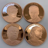 Aizics Mint Set of 4 Zero Cents Pennies/Alexandria Ocasio-Cortez AOC, Joe Biden, Bernie Sanders & Elizabeth Warren | Democrat Novelty Coin Token