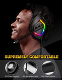 RUNMUS Gaming Headset PS4 Headset with 7.1 Surround Sound, Xbox One Headset with Noise Canceling Mic & RGB Light, Compatible w/ PS4, Xbox One