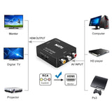 RCA to HDMI, GANA 1080P Mini RCA Composite CVBS AV to HDMI Video Audio Converter Adapter