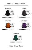 Nespresso OriginalLine Variety Pack Capsules, 50 Count Espresso Pods, Assorted Dark and Medium Roasts, 5 Coffee Flavors Include Roma, Capriccio