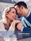 Tribit X1 Wireless Earbuds - Bluetooth 5.0 3D Stereo Deep Bass 18Hrs Playtime Bluetooth Earbuds for Sports Running, True Wireless Earbuds Grey Black