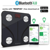 RENPHO Bluetooth Body Fat Scale, Weight Scale Digital Bathroom Smart Body Composition Analyzer Wireless BMI Scale Health Monitor, 396 lbs/180kg