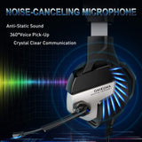 Gaming Headset for PS4, Xbox One, PC Headphones with Microphone LED Light Mic for Nintendo Switch Playstation Computer, K5 pro (Black&Blue)