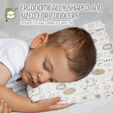 Toddler Pillow with Pillowcase - 13X18 Soft Organic Cotton Baby Pillows for Sleeping - Washable and Hypoallergenic - Toddlers, Kids, (Kea Safari)