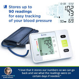 Clinical Automatic Upper Arm Blood Pressure Monitor - Accurate, FDA Approved-Adjustable Cuff,Large Screen Display,Portable Case - Irregular Heartbeat