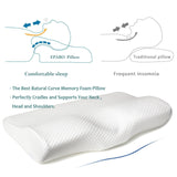 EPABO Contour Memory Foam Pillow Orthopedic Sleeping Pillows, Ergonomic Cervical Pillow for NeckPain -for Side Sleepers, Back (Firm & Standard Size)