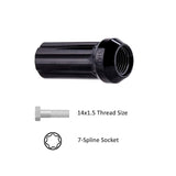 Orion Motor Tech 24-Piece M14x1.5 Lug Nuts Black with Spline Tuner, XL 2 inches Length, Compatible with Chevy GMC  1500 Savana 1500 F150 Express
