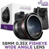 Altura Photo 58MM 0.35x Fisheye Wide Angle Lens with Macro Close-Up Portion