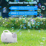 1byone Automatic Bubble Blower Machine For Kids with 2 Speed Level, Operated By Plug In or Battery