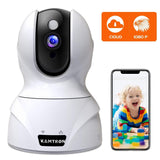 Security Camera 1080P Pet Camera - KAMTRON WiFi Home Security System for Office/Baby Monitor, 2.4Ghz PTZ Indoor IP Wireless Dome Camera, White