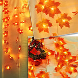 Thanksgiving Decorations Lighted Fall Garland 14.7 Feet 40 LED Autumn Garland (Warm White)