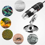 Jiusion 40 to 1000x Magnification Endoscope, 8 LED USB 2.0 Digital Microscope, Mini Camera with OTG Adapter and Metal Stand