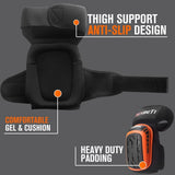 Knee Pads for Work, Construction Gel Knee Pads Tools by REXBETI, Heavy Duty Comfortable Anti-slip Foam Knee Pads, 1 Pair (Orange)