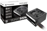 Thermaltake Smart 500W 80+ White Certified PSU, Continuous Power with 120mm Ultra Quiet Cooling Fan, ATX 12V V2.3/EPS 12V Active PFC