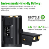 ESYWEN Xbox One Controller Charger 2 x 800mAh Xbox Controller Battery Dual Charging Station- 2 PCS Rechargeable Battery Packs