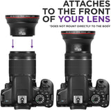 58MM 0.43x Altura Photo Professional HD Wide Angle Lens (w/Macro Portion) for Canon EOS 70D 77D 80D Rebel T7 T7i T6i T6s T6 SL2 SL3 DSLR Cameras