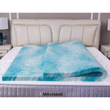 Milemont Mattress Topper Twin, 2-Inch Cool Swirl Gel Twin CertiPUR-US Certified Blue