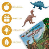 Dinosaur Toys for Boys and Girls 3 Years Old & Up – Realistic Looking 7” Dinosaurs, Pack of 12 Animal Dinosaur Figures with Dinosaur Sound Book