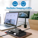USB Switch Selector, KVM Switcher for 2 PC Sharing 4 USB Devices, One-Button Swapping for Keyboard, Mouse, Scanner, Printer, Computer