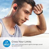 Mpow Flame Bluetooth Headphones Sport IPX7 Waterproof Wireless Sport Earbuds, Richer Bass HiFi Stereo In-Ear Earphones - RED