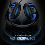 RUNMUS Gaming Headset Xbox One Headset with 7.1 Surround Sound Stereo, PS4 Headset with Mic & LED Light, Compatible with PC, (Adapter Not Included)
