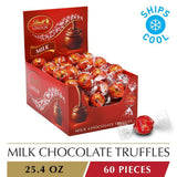 Lindt LINDOR Milk Chocolate Truffles, 60 Count Box, 25.4 Ounce