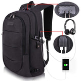 College Laptop Backpack Water Resistant Anti-Theft Bag with USB Charging Port and Lock 14/15.6 Inch Computer Business Backpacks for Women Men