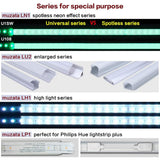 Muzata 6-Pack 3.3ft/1Meter 9x17mm U Shape LED Aluminum Channel System with Cover, End Caps and Mounting Clips Aluminum Profile for LED