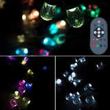 Outdoor String Lights Color Changing, 48ft Premium Impact Resistant Lifetime 15 Bulbs